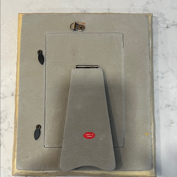 Floral Stone Picture Frame 3 1/2  X 4 Photo Square Rustic Texture Appearance - Picture 2 of 5